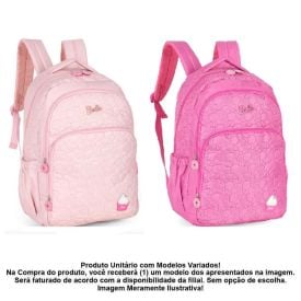 Mochila De Costas Juvenil Matelassê Barbie Luxcel - Sortido