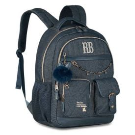 Mochila de Costas Juvenil Rb Jeans Clio Style - Azul