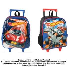 Mochila de Rodinhas Infantil Hot Wheels Luxcel - Sortido
