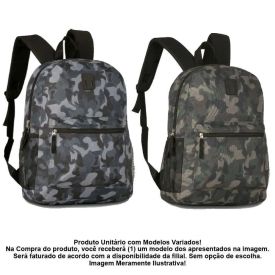 Mochila de Costas Juvenil Camuflada Clio Style - Sortido