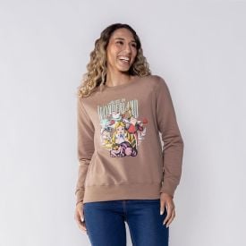 Moletom Alice No País Das Maravilhas Feminino Bandup Areia