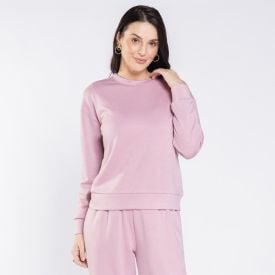 Blusão Moletom Feminino Básico Patricia Foster Malva