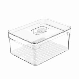 Organizador De Geladeira Com Tampa Martiplast 2,2L - Transparente