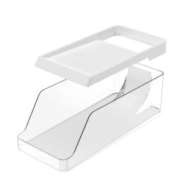 Organizador De Latas Para Geladeira Clear Fresh Ou 35 Cm - Transparente e Branco