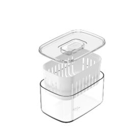 Organizador Para Geladeira Com Cesto Clear Fresh Ou 650Ml - Transparente e Branco