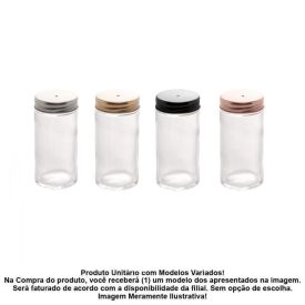 Paliteiro de Vidro com Tampa Lyor 80Ml - Sortido