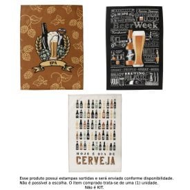 Pano de Copa 100% Algodão Felpudo Döhler 1 Pç - Sortido Cerveja