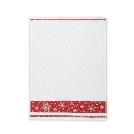 Pano De Copa Jacquard Natal Karsten - Flocos De Neve
