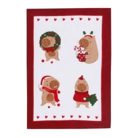 Pano De Copa Natal 45 X 65Cm Dohler - Capivaras