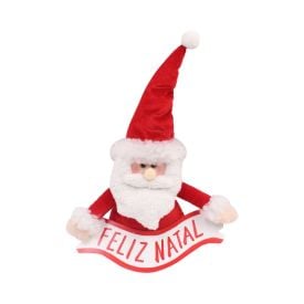 Papai Noel Decorativo Com Faixa Feliz Natal Havan Casa - Vermelho