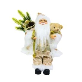 Papai Noel Urso Dourado Dinatale - 30Cm