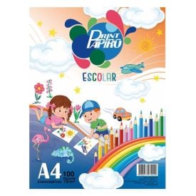 Papel A4 100 Folhas Sulfite Print Papiro - Branco