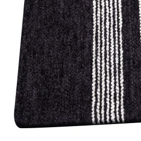 Tapete para Quarto e Sala Chenile 75Cmx1,60 m Havan Casa - Preto Listra