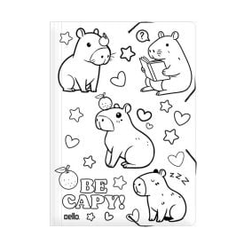 Pasta Aba Elástica Ofício Capy para Colorir Dello - Sortido