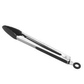 Pegador De Silicone E Inox Multiuso Havan Casa 34,5Cm - Preto e Inox