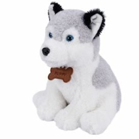 Pelúcia Cachorro Husky Sentado Cinza - Havan Toys