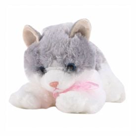 Pelúcia Gato Deitado Cinza 30Cm Havan Toys - HBR0468