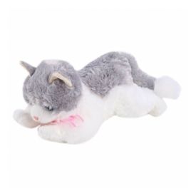 Pelúcia Gato Deitado Cinza 30Cm Havan Toys - HBR0468