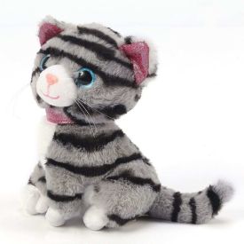 Pelúcia Gato Sentado Cinza 18 cm Havan Toys - HBR0466