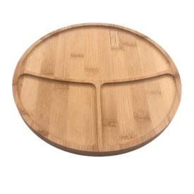 Petisqueira Redonda Com 3 Divisões Havan Casa 25Cm - Bambu