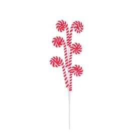 Pick Natalino Listras Vermelho E Branco Wincy Casa - 64Cm