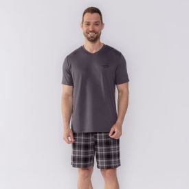 Pijama Masculino Curto Marc Alain Cinza
