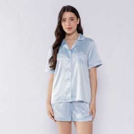 Pijama Feminino Americano Curto Camila Moretti Azul Aco Claro