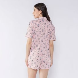 Pijama Feminino Americano Curto Holla Estampado
