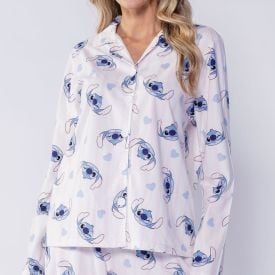 Pijama Feminino Americano Em Moletinho Disney Stitch