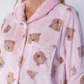Pijama Feminino Americano Rainy Teddy Camila Moretti Rosa