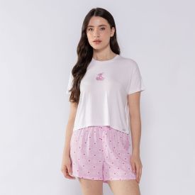 Pijama Feminino Curto De Viscose Camila Moretti Estampado