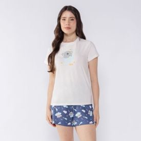 Pijama Feminino Curto Dream Camila Moretti Off White
