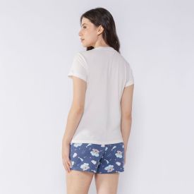 Pijama Feminino Curto Dream Camila Moretti Off White
