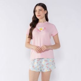 Pijama Feminino Curto Egg Camila Moretti Rosa