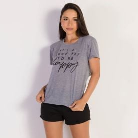 Pijama Feminino Curto Happy Holla Mescla