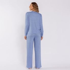 Pijama Feminino Gola V Em Malha Tricot Camila Moretti Denim