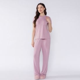 Pijama Feminino Longo Camila Moretti Rose