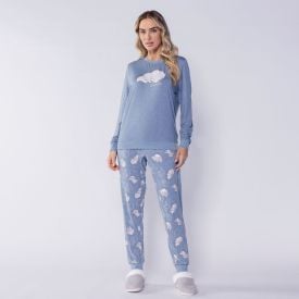 Pijama Feminino Longo Peletizado Disney Dumbo