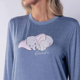 Pijama Feminino Longo Peletizado Disney Dumbo