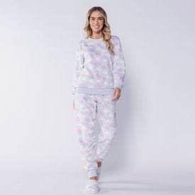 Pijama Feminino Longo Em Fleece Magic Sky Camila Moretti