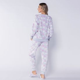 Pijama Feminino Longo Em Fleece Magic Sky Camila Moretti