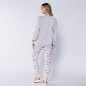 Pijama Feminino Longo Em Fleece Sleepy Panda Camila Moretti