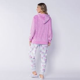 Pijama Feminino Longo Em Plush Magic Sky Camila Moretti Rosa