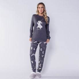 Pijama Feminino Longo Peletizado Disney Tambor