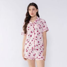 Pijama Hello Kitty Feminino Americano Sanrio Rosa