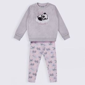 Pijama Infantil Menina 4 a 10 Anos Sleepy Panda Marmelada