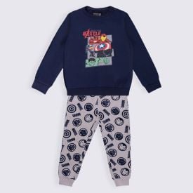 Pijama Infantil Menino 4 a 10 Anos Peletizado Marvel