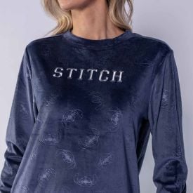 Pijama Feminino Longo Em Plush Disney Stitch