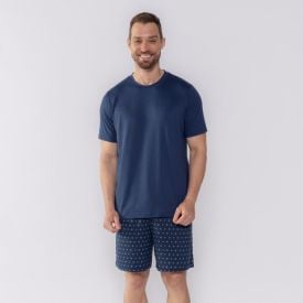 Pijama Masculino Curto Marc Alain Azul