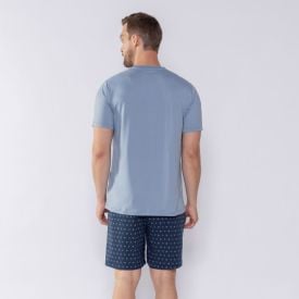 Pijama Masculino Curto Com Bolso Marc Alain